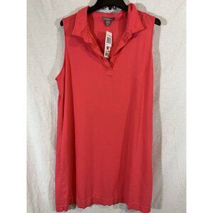 Peace & Pearls Women's Coral Pink NWT XL Rayon/Linen Dress